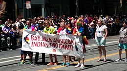 The two-spirit contingent marches at San Francisco Pride 2014 SF Pride 2014 - Stierch 3.jpg