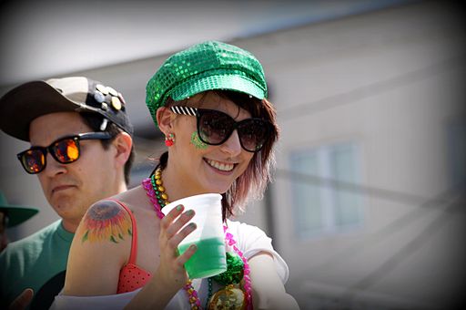 Saint Patricks Day Baton Rouge Green Beverage and Shoulder Sunflower