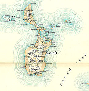 Mapa de Samsø y Tunø (1900)