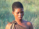 Khoisan woman with black hair.