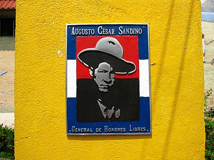 The name Augusto Sandino, Nicaraguan nationalist hero for his struggle against the United States, was taken by leftist guerrillas as the Sandinista National Liberation Front (FSLN).