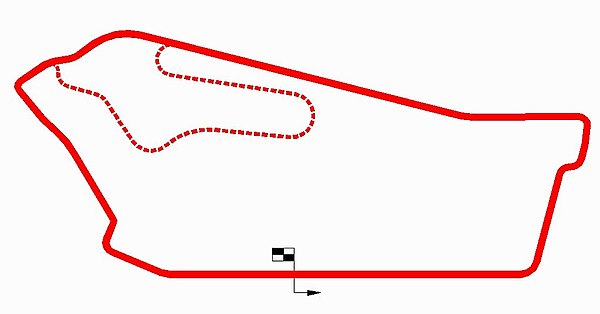 Layout of the Sandown Raceway international circuit (1984-1998)