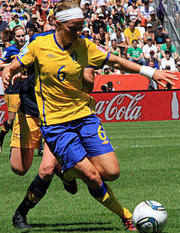 Sara Thunebro under kvartsfinalen mot Australien i VM 2011.