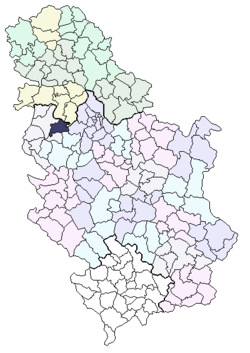Locatie van de gemeente Vladimirci in Servië