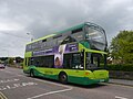 Southern Vectis 1145 Reeth Bay (HW09 BBZ), a Scania OmniCity, in Avenue Road, Sandown, Isle of Wight on route 2. From the timetable change on 5 September 2010, route 2 was withdrawn from this area of Sandown instead terminating in the High Street.