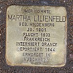 Stolperstein Kybitzstr 6 Martha Lilienfeld