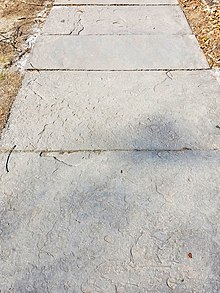 a stone sidewalk