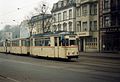Straßenbahn Rostock. Gotha T57 tram nr 755, Linie 11, January 1990 (3089547941).jpg