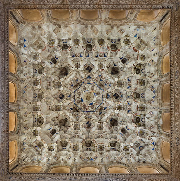 File:Stucco ceiling, Patio de los Leones, Alhambra, Granada, Spain, crop.jpg