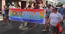 OutServe members taking part in Stuttgart's Pride March in 2016 (Germany). Stuttgart - CSD 2016 - Parade - OutServe.jpg