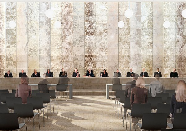 Large courtroom of the Supreme Court of the Netherlands