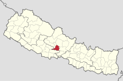 Location of the Syangja district (red) in Nepal