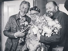 Fr.v. 
 Max von Sydow, Povel Ramel og Beppe Wolgers i De sidste entusiaster (1968).