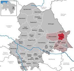 Läget för kommunen Tülau i Landkreis Gifhorn