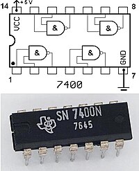 TexasInstruments 7400 chip, view and element placement.jpg