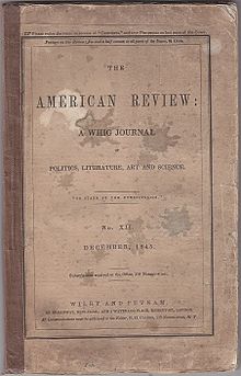 The story appeared as "The Facts of M. Valdemar's Case" in The American Review, December, 1845, Wiley and Putnam, New York. The American Review December, 1845 Poe.jpg