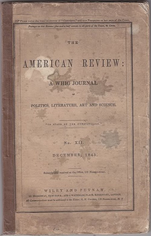 The story appeared as "The Facts of M. Valdemar's Case" in The American Review, December, 1845, Wiley and Putnam, New York.