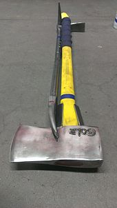 A Halligan and flat head axe. When joined they are known as "the irons" The Irons12.jpg