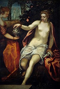 Domenico Tintoretto / atelier J. Tintoretto : Suzanne, années 1580, NGA, Washington.