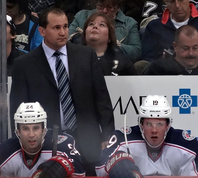 Richards in 2013 coaching the Blue Jackets