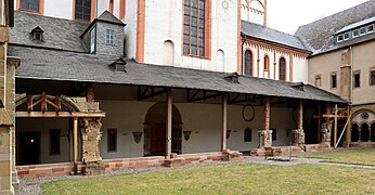 The northern aisle (before restoration) of the cloister of St. Matthias Abbey, Trier.