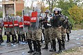 Turkish soldiers on riot control duty