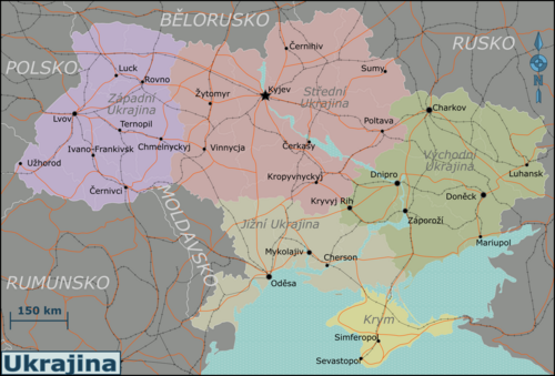 Mapa regionů Ukrajiny