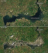 Jul 27 (6): Before and after Kakhovka Dam breach