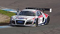 Audi R8 LMS lors d'une manche du British GT à Donington Park en 2013.