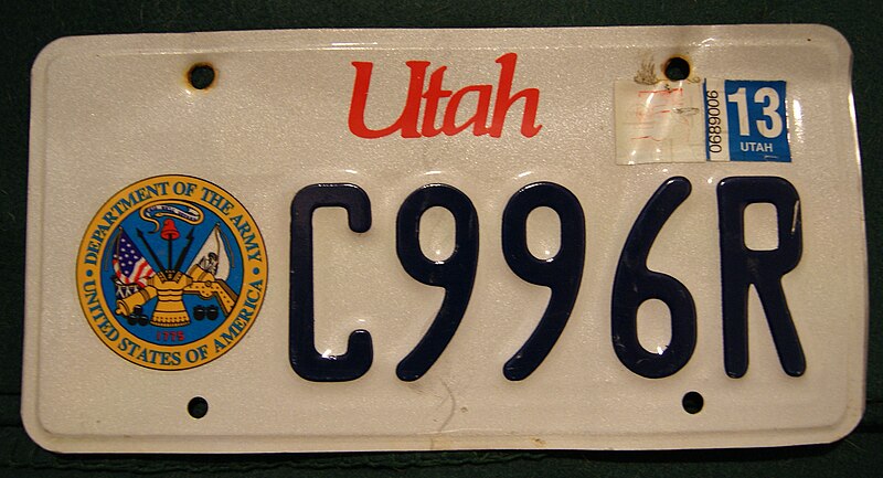 File:Utah Army Veteran License Plate.JPG