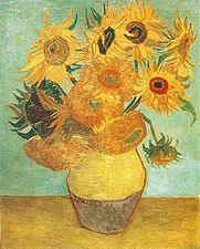 Vaas met twaalf zonnebloemen (Arles, januari 1889) Philadelphia Museum of Art, Philadelphia, Verenigde Staten.