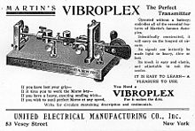 An advertisement from Martin's Vibroplex from "Telegraph Age", May 1906 Vibroplex Ad3.jpg