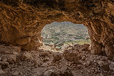 View of the berber village of Snad which lies at the bottom and inside the mountain Orbata in Gafsa, Tunisia (IssamBarhoumi)
