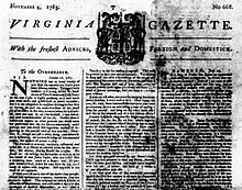 Virginia Gazette, November 4, 1763 Virginia Gazette 11 04 1763.jpg