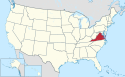 Location map of Virginia.