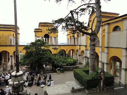 Piazzetta Dalmata in front of the Prioria at the Vittoriale degli Italiani