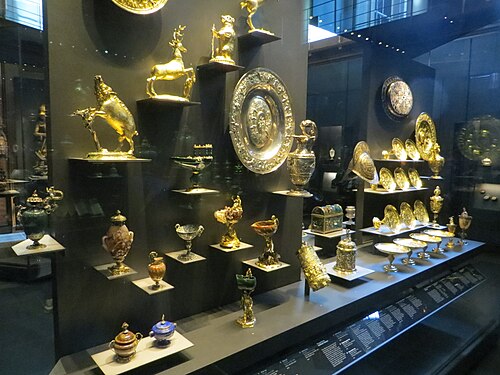 Gallery 2a – Display case of Renaissance metalware from the Waddesdon Bequest