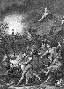 Walpurgis' Night, engraving after an illustration by Johann Heinrich Ramberg, 1829