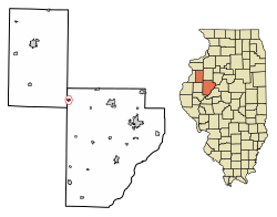 Location of Avon in Warren County, Illinois.