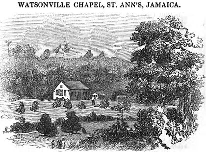 Watsonville Chapel, St. Anns's Jamaica (1850) Watsonville Chapel, St. Anns's Jamaica (VII, p.92, August 1950) - Copy.jpg