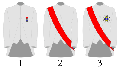 Wearing of the insignia of the Order of Saint Louis.svg