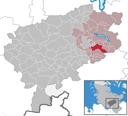 Elhelyezkedése Schleswig-Holstein térképén