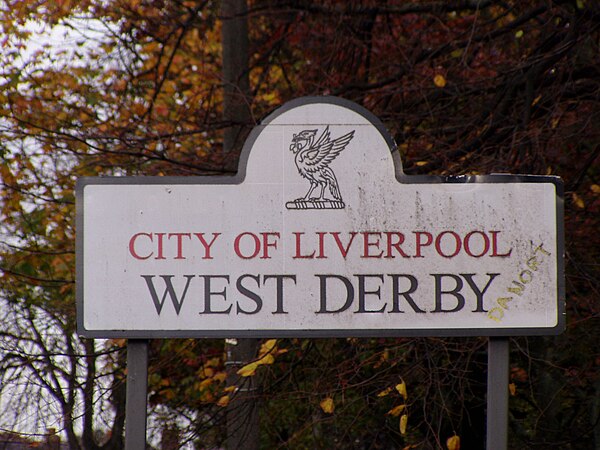 West Derby district sign