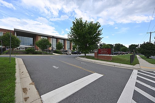 Wheaton High School parking lot entrance. Wheaton, MD