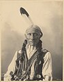 Retrato de 1898 de Búfalo Branco, um chefe cheyenne. Senhores de todo o território estadunidense na época da chegada dos europeus, os índios foram obrigados a fugir para o oeste devido aos ataques do homem branco. Atualmente, sua cultura é preservada em reservas indígenas.