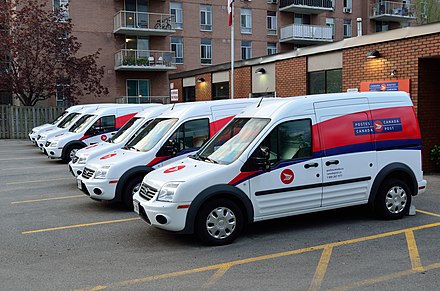 Ford Transit vans used by Canada Post at Willowdale Postal Station D.