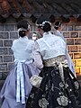 Women wearing a Hanbok traditional Korean costumes in Gyeongju 5