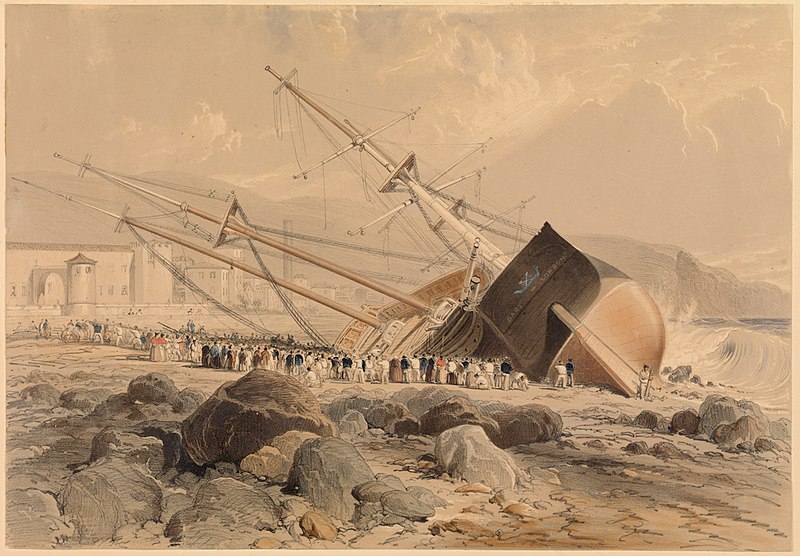 File:Wreck of the Dart (Sketched on the Morning after the Storm of the 25th Octr 1842) at Madeira.jpg