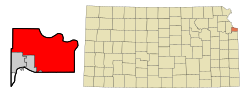 Lage in Wyandotte County und Kansas