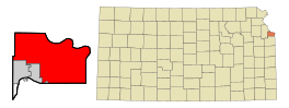 Wyandotte County Kansas Incorporated and Unincorporated areas Kansas City Highlighted.svg